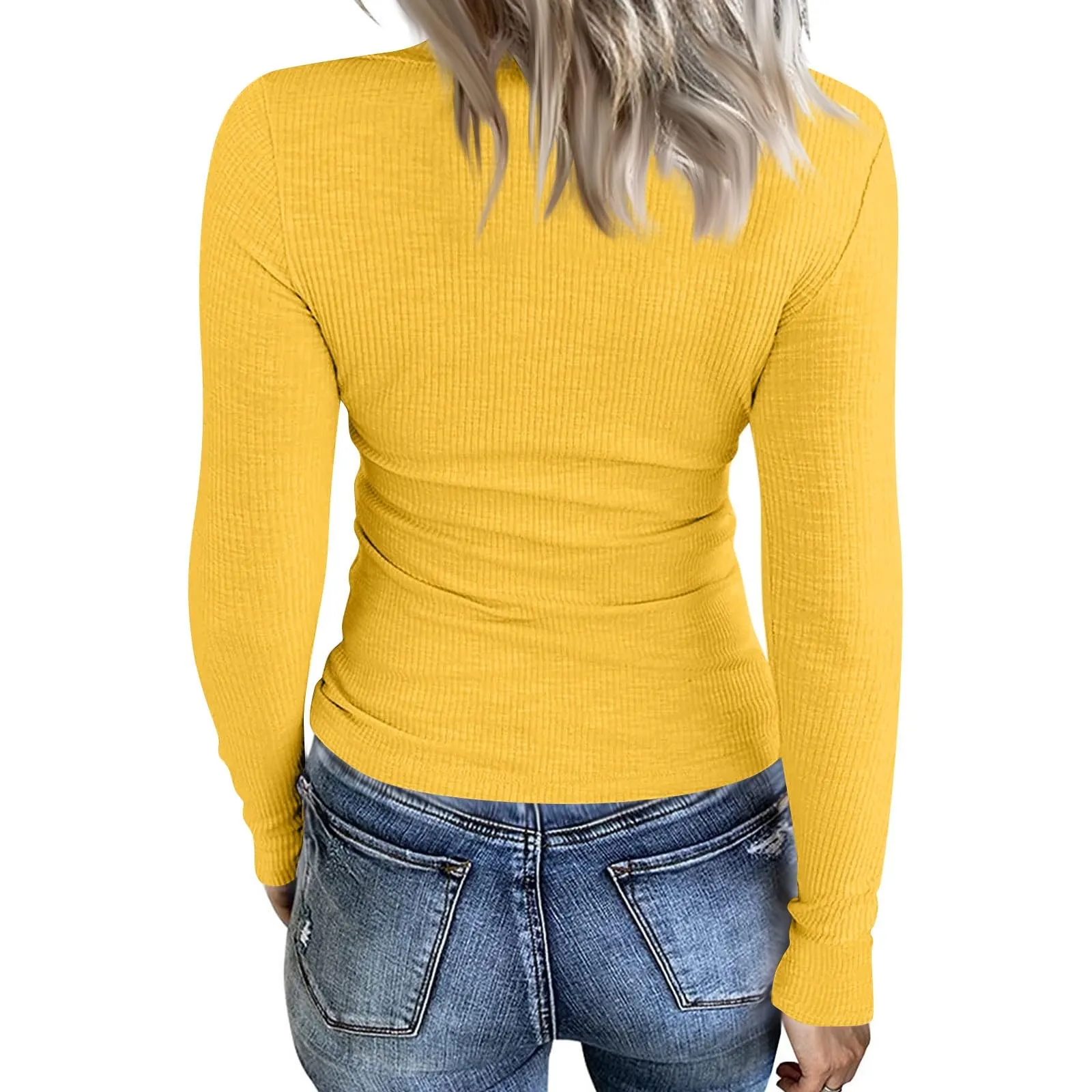 MOKBAY Maglia Intima in Cotone Manica Lunga Slim Fit Tinta Unita Donna XL - immagine 2