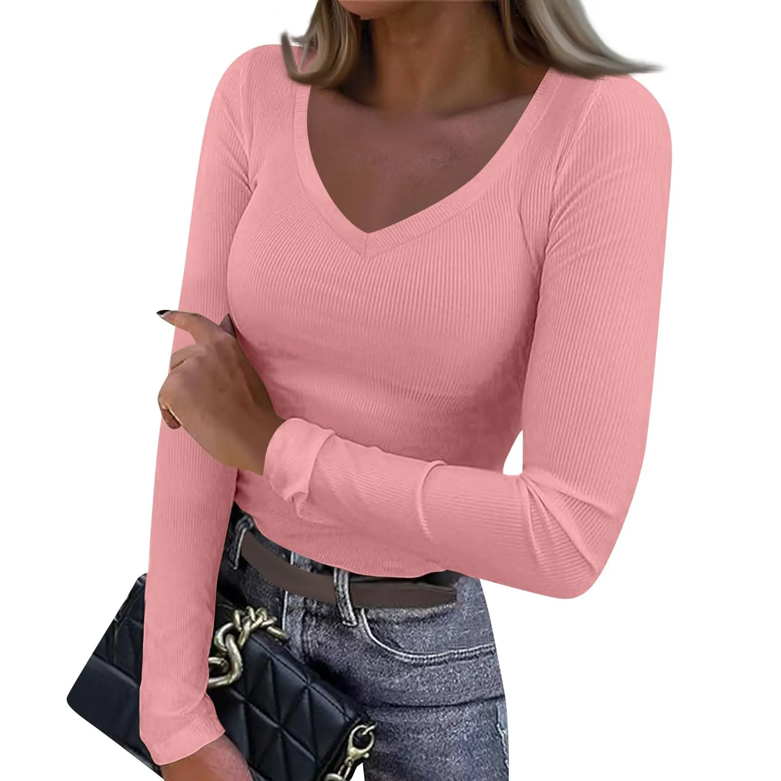 MOKBAY Maglia Scollo a Barca Manica Lunga Donna Slim Fit Tinta Unita M - immagine 1
