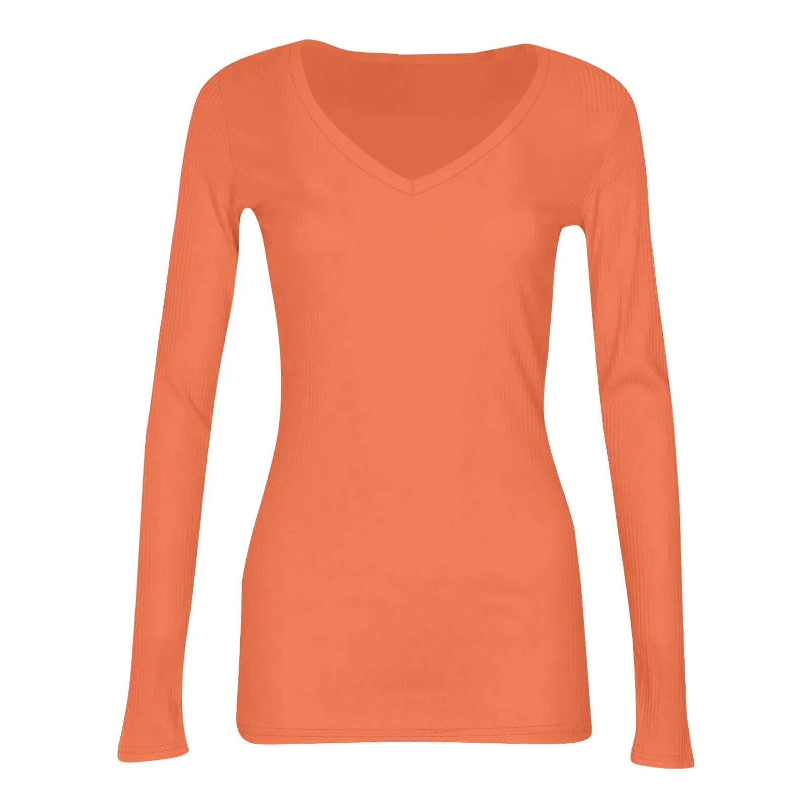 MOKBAY Maglietta Donna Manica Lunga Slim Fit Tinta Unita XXL - immagine 6