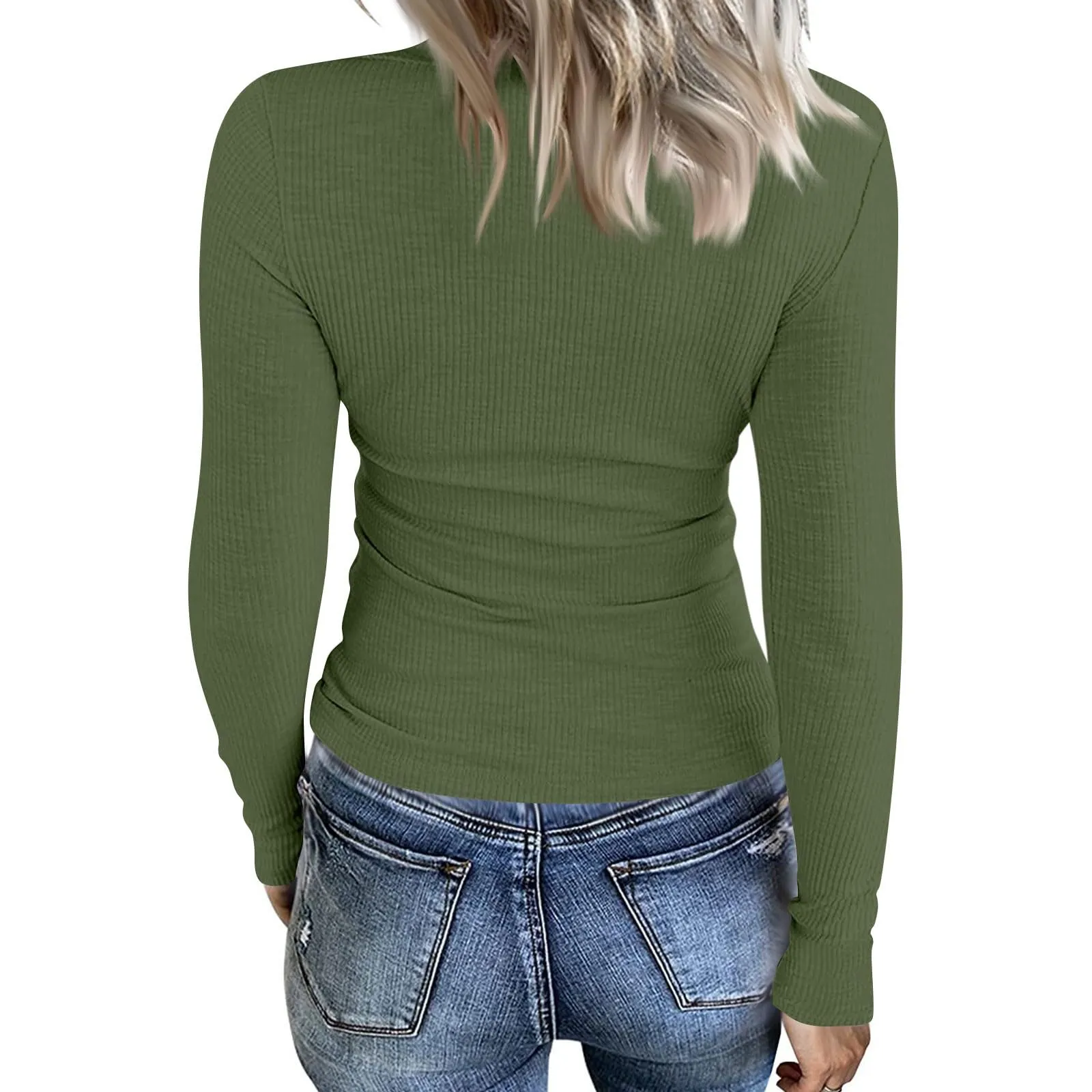 MOKBAY Maglia Termica Donna Slim Fit Manica Lunga Tinta Unita 3XL - immagine 2