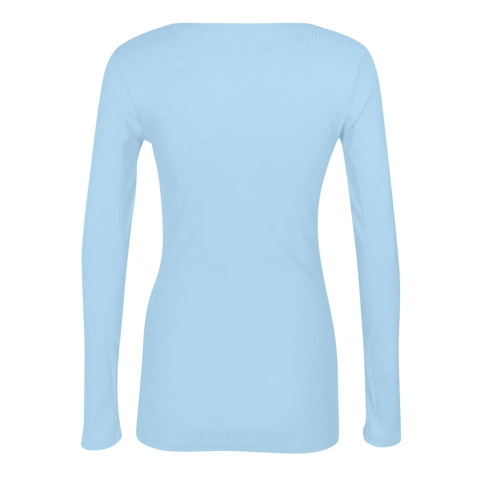MOKBAY Maglia Donna Elegante Tinta Unita Manica Lunga Slim Fit Cotone L - immagine 7