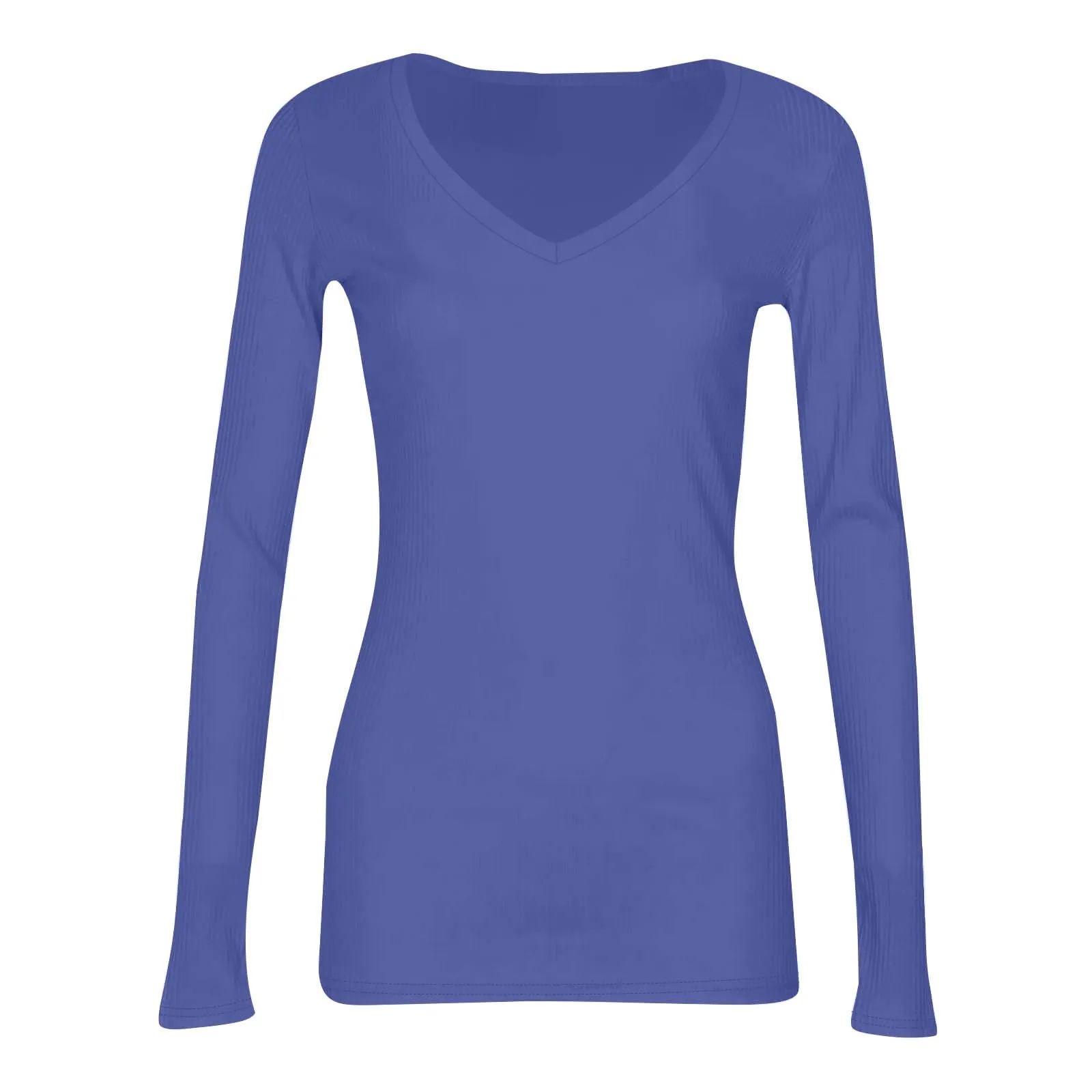 MOKBAY Maglia Manica Lunga Donna in Cotone Tinta Unita Slim Fit XXL - immagine 6
