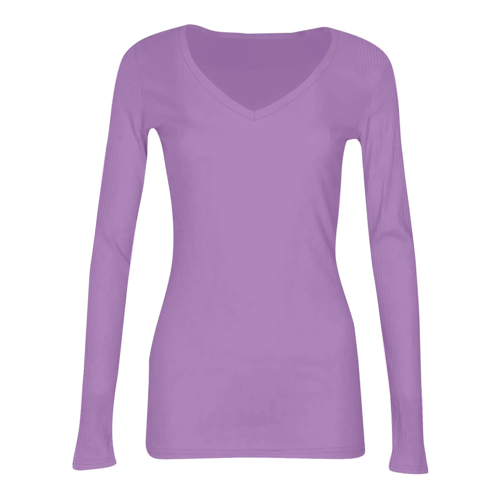 MOKBAY Maglioncino Donna Slim Fit Manica Lunga Tinta Unita Rossa XXL - immagine 6