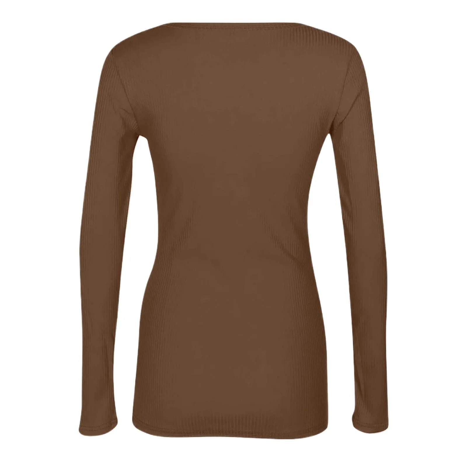 MOKBAY Maglia Termica Donna Manica Lunga Slim Fit Tinta Unita Nero 3XL - immagine 6
