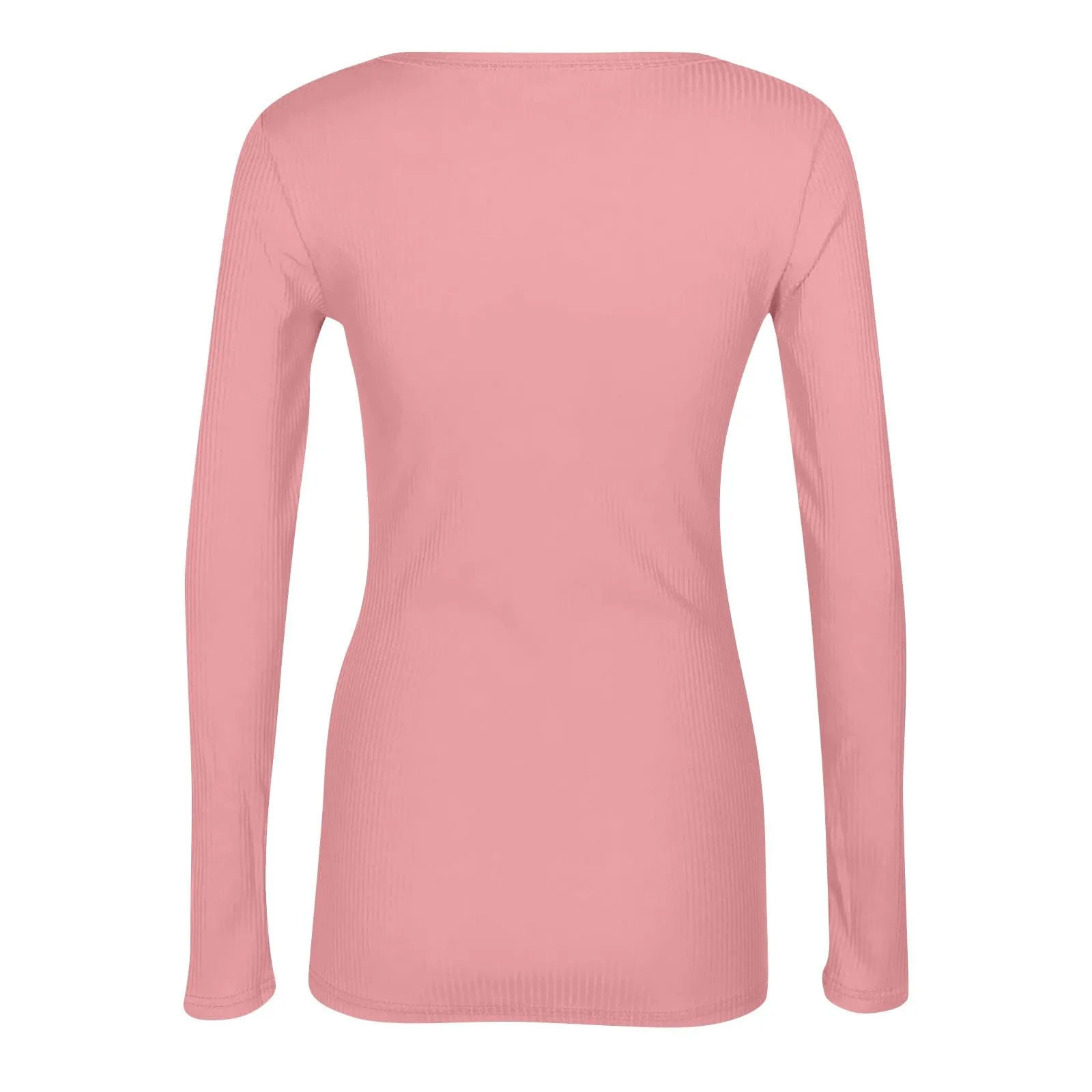 MOKBAY Maglia Donna Curvy Slim Fit Manica Lunga Tinta Unita Nera S - immagine 7