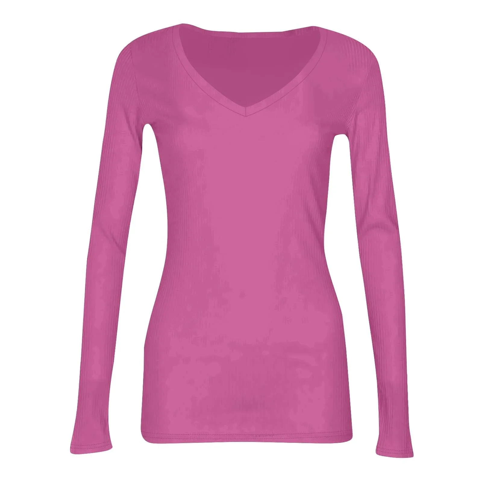 MOKBAY Maglia Donna Manica Lunga Slim Fit Tinta Unita L - immagine 7