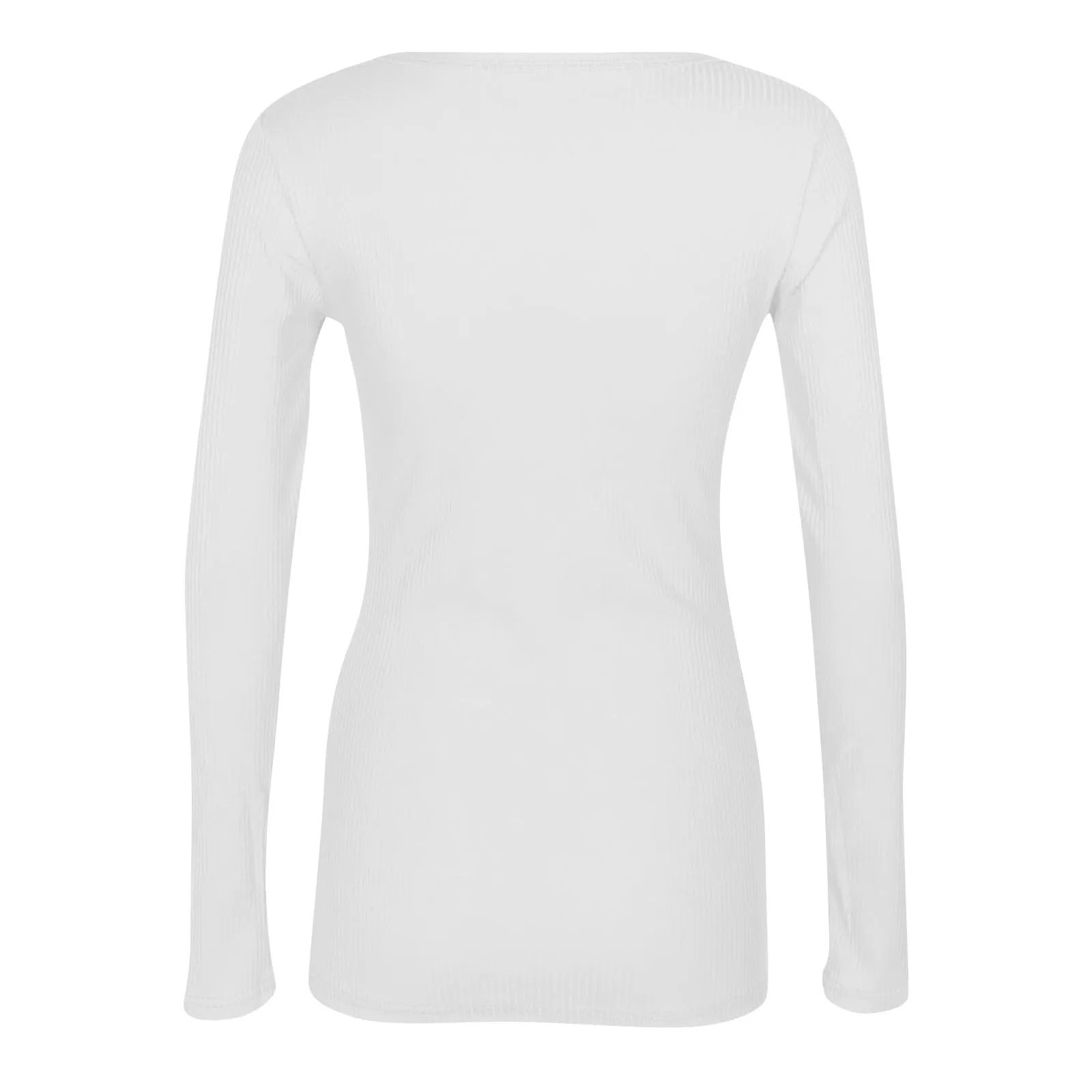 MOKBAY Maglia in Cotone Manica Lunga Donna Tinta Unita Slim Fit Rossa S - immagine 7