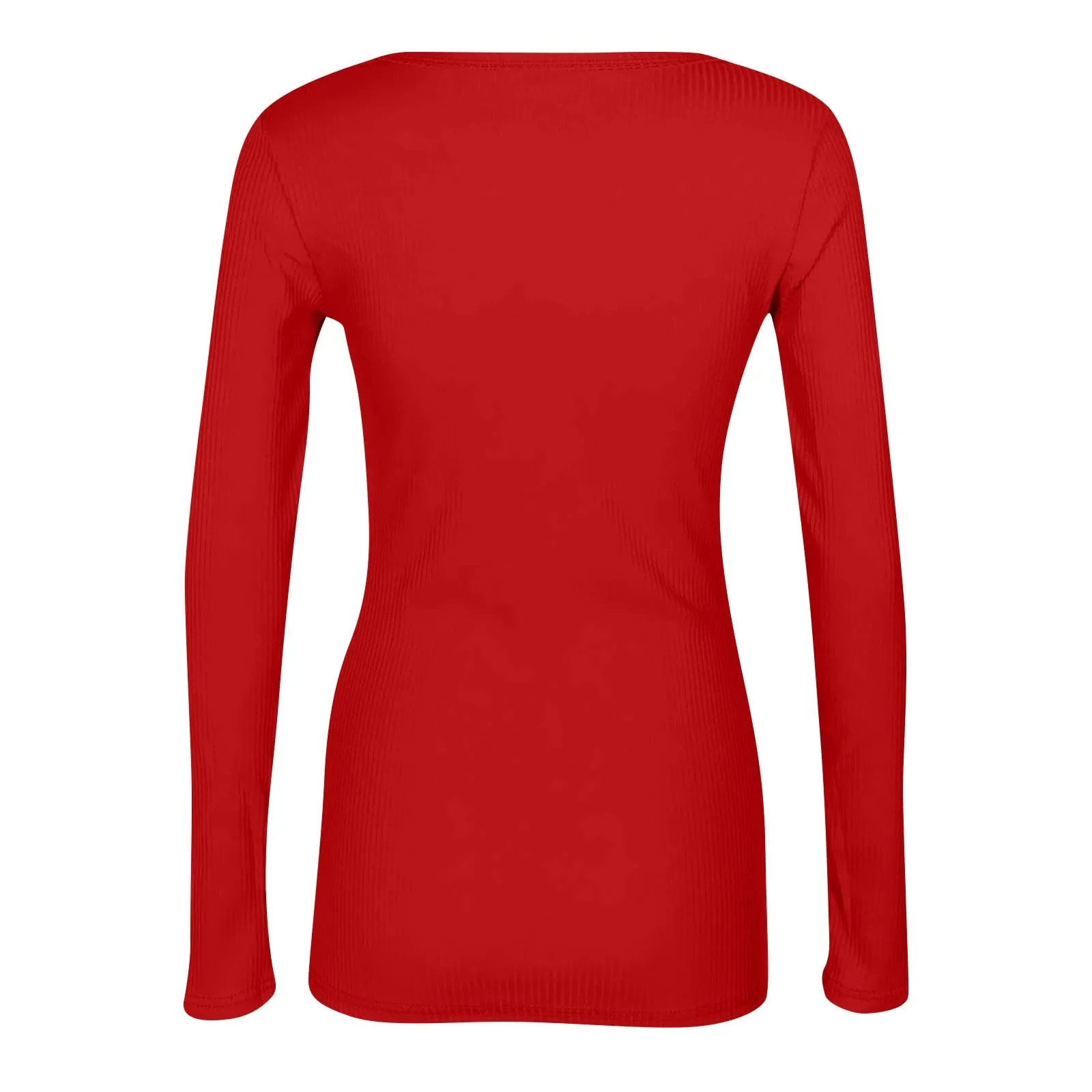 MOKBAY Maglietta Donna Maniche Lunghe Tinta Unita Bianco Slim Fit S - immagine 7