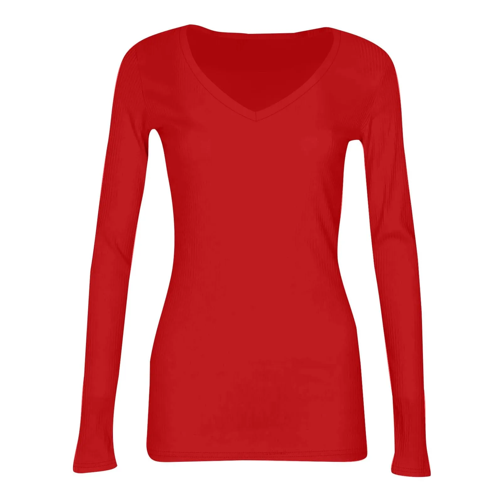 MOKBAY Maglia Donna Manica Lunga Tinta Unita Slim Fit 3XL - immagine 6