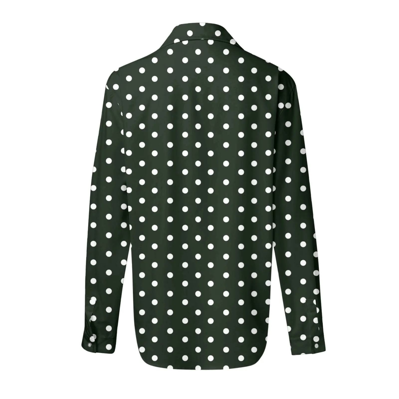 Generisch Maglia Donna a Pois Scollo a V Manica 3/4 Verde L - immagine 5