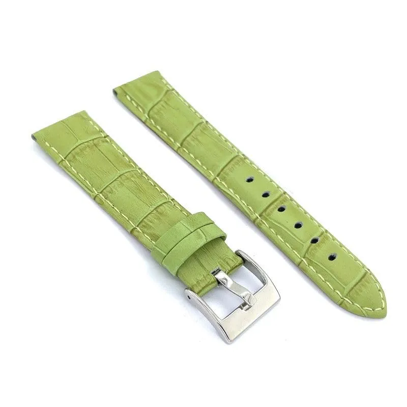 diloy Cinturino Orologio in Pelle Stampa Alligatore 368 Verde 24mm - immagine 2