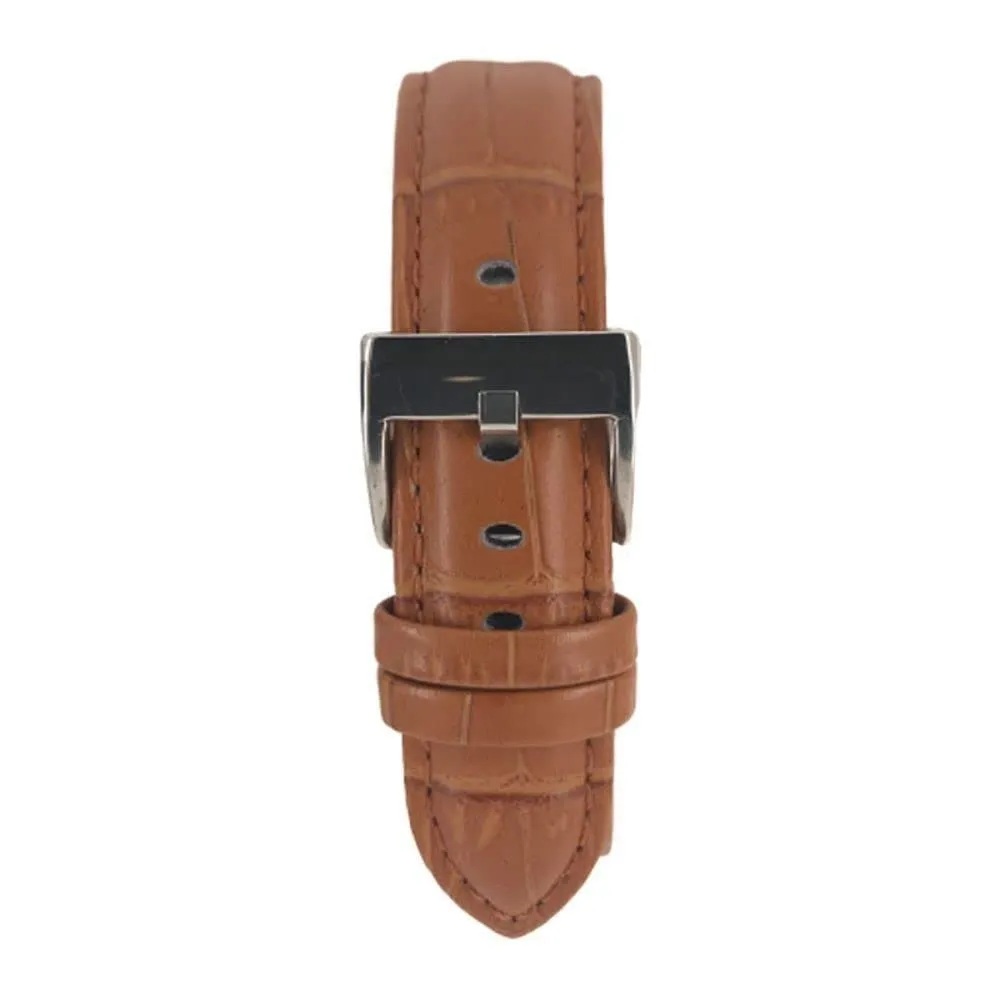 Diloy Cinturino Orologio in Pelle Stampa Alligatore 368 Marrone Chiaro 14mm - immagine 3