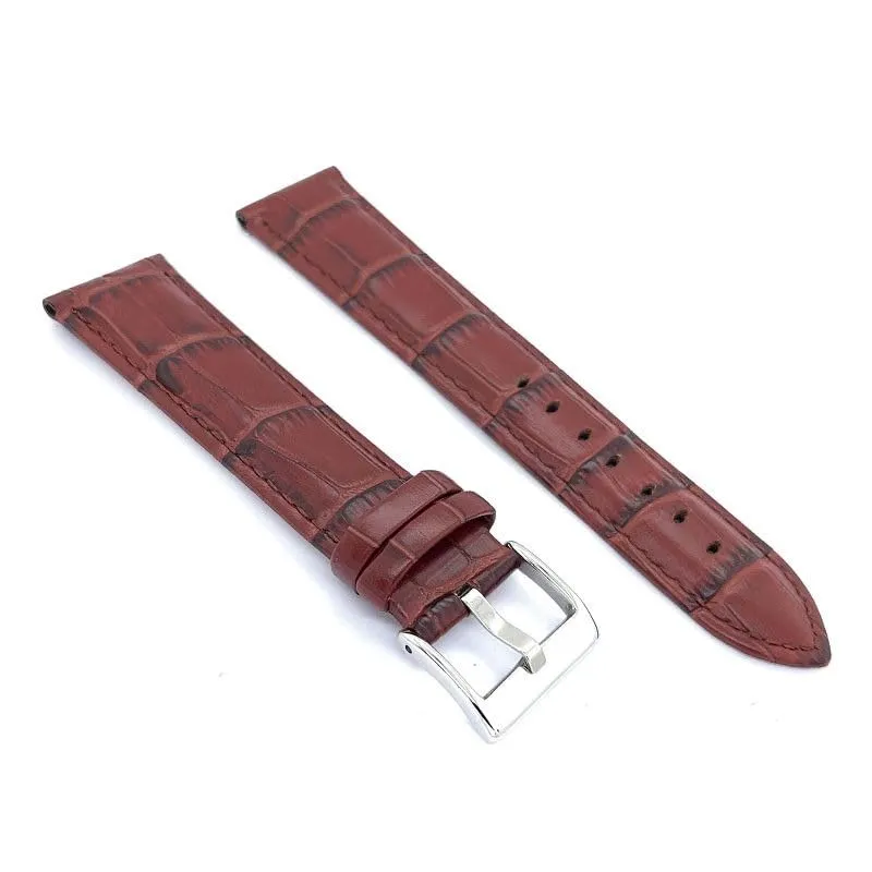 Diloy Cinturino Orologio in Pelle Stampa Alligatore 368 Marron Medio2 30mm - immagine 2