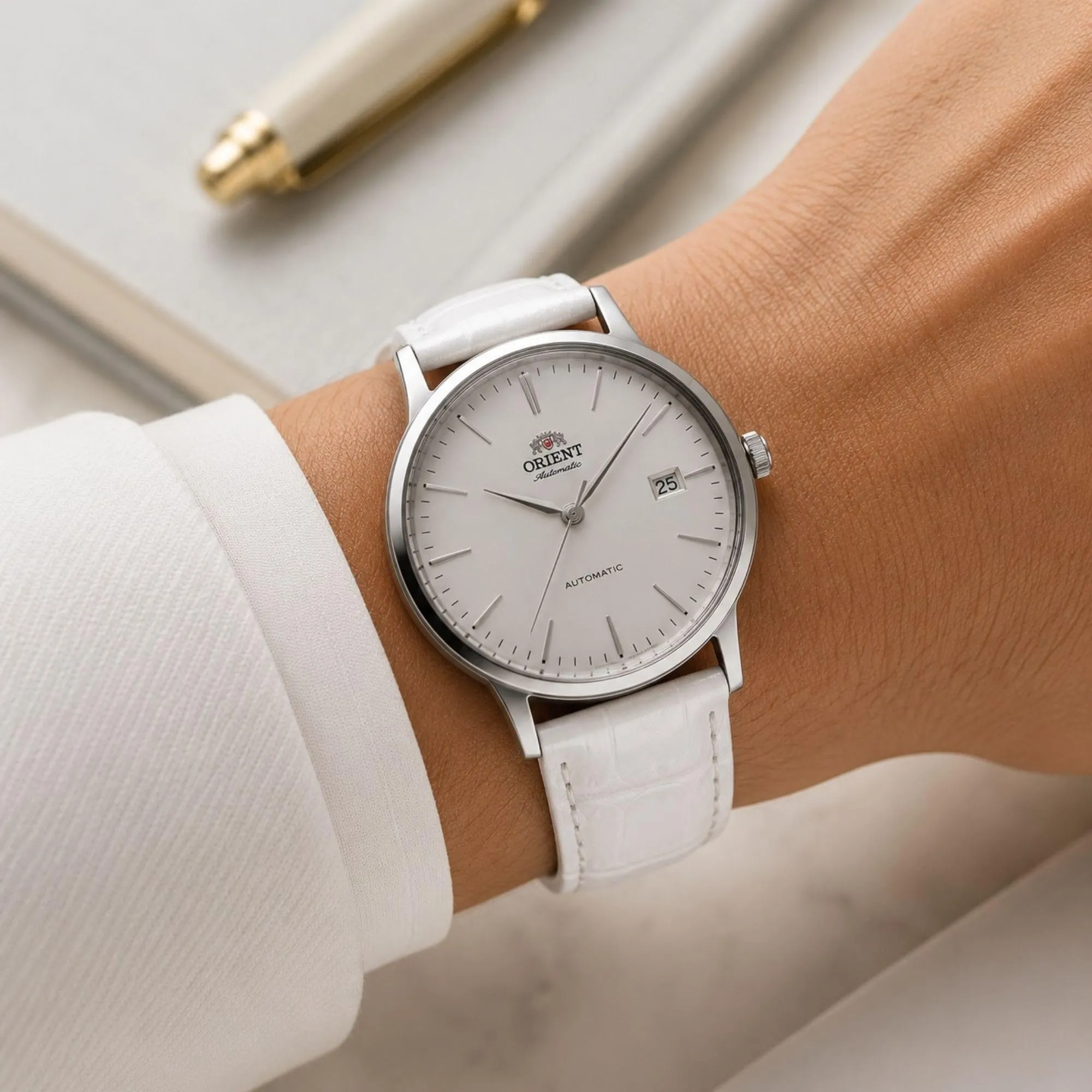 Diloy Cinturino Orologio Pelle Stampa Alligatore 368 Bianco 24mm - immagine 6