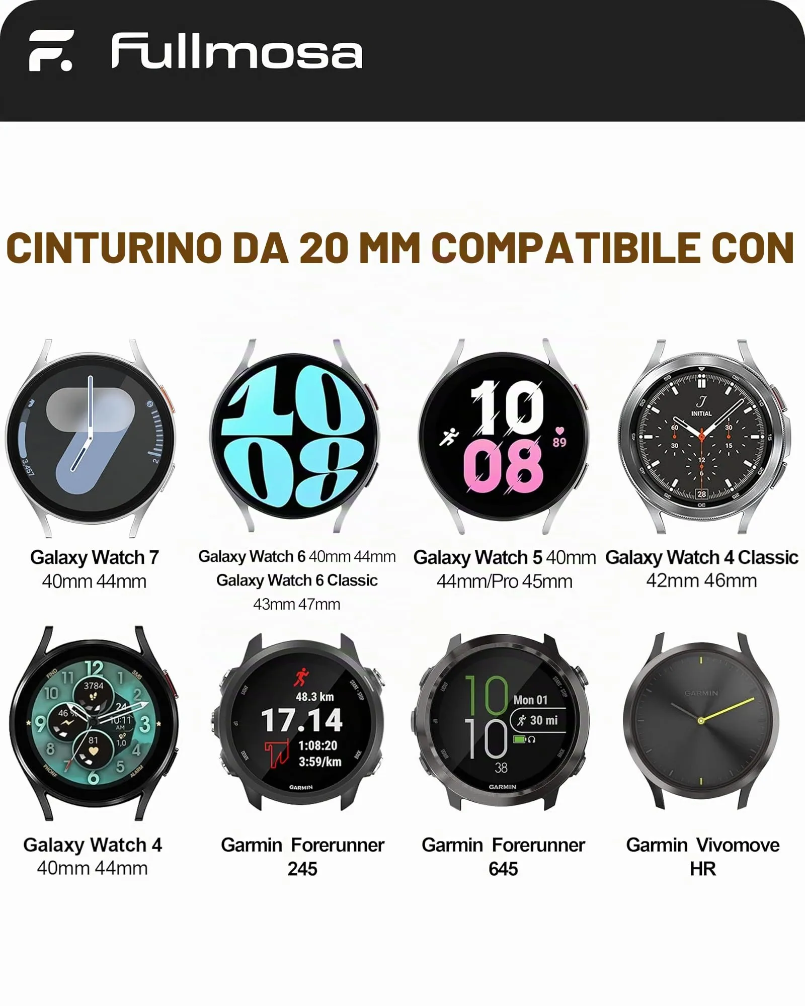 Fullmosa Cinturino in Silicone 20mm con Sgancio Rapido - immagine 6