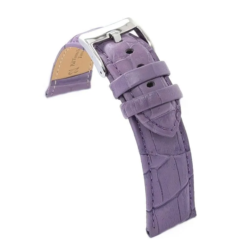 Diloy Cinturino Orologio in Pelle Stampa Alligatore 368 Viola 30mm - immagine 1
