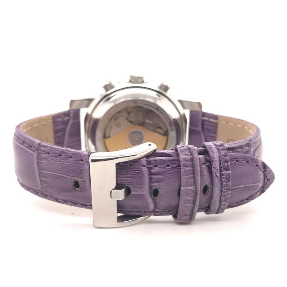 Diloy Cinturino Orologio in Pelle Stampa Alligatore 368 Viola 30mm - immagine 6