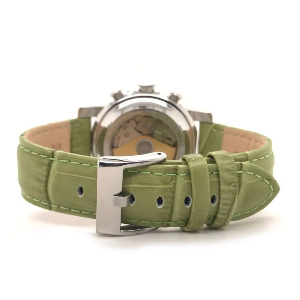 Diloy Cinturino Orologio Pelle Stampa Alligatore 368 Verde 30mm - immagine 6