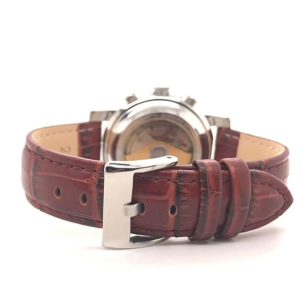 diloy Cinturino Orologio Pelle Stampa Alligatore 368 Marrone Medio 18mm - immagine 4
