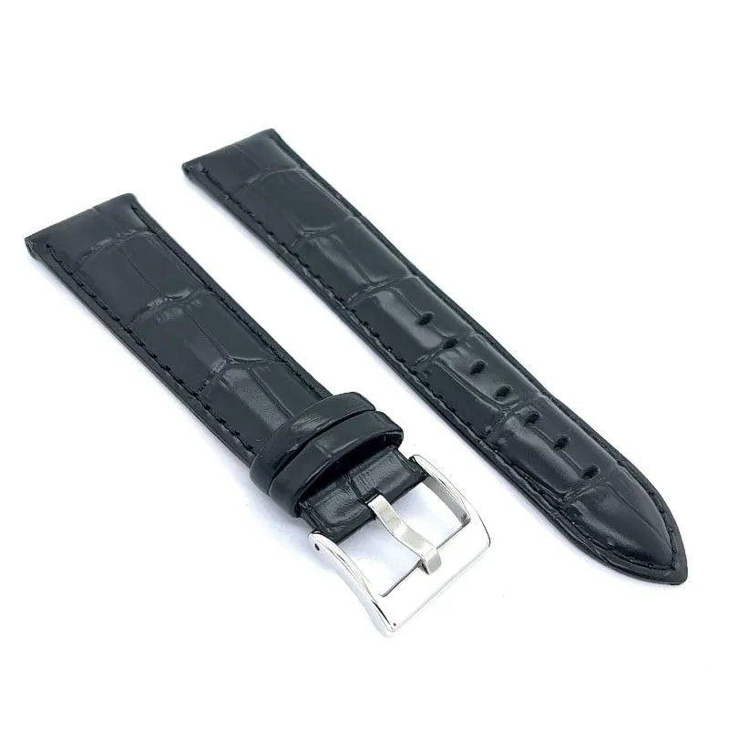 Diloy Cinturino Orologio Pelle Stampa Alligatore 368 Nero 18mm - immagine 2