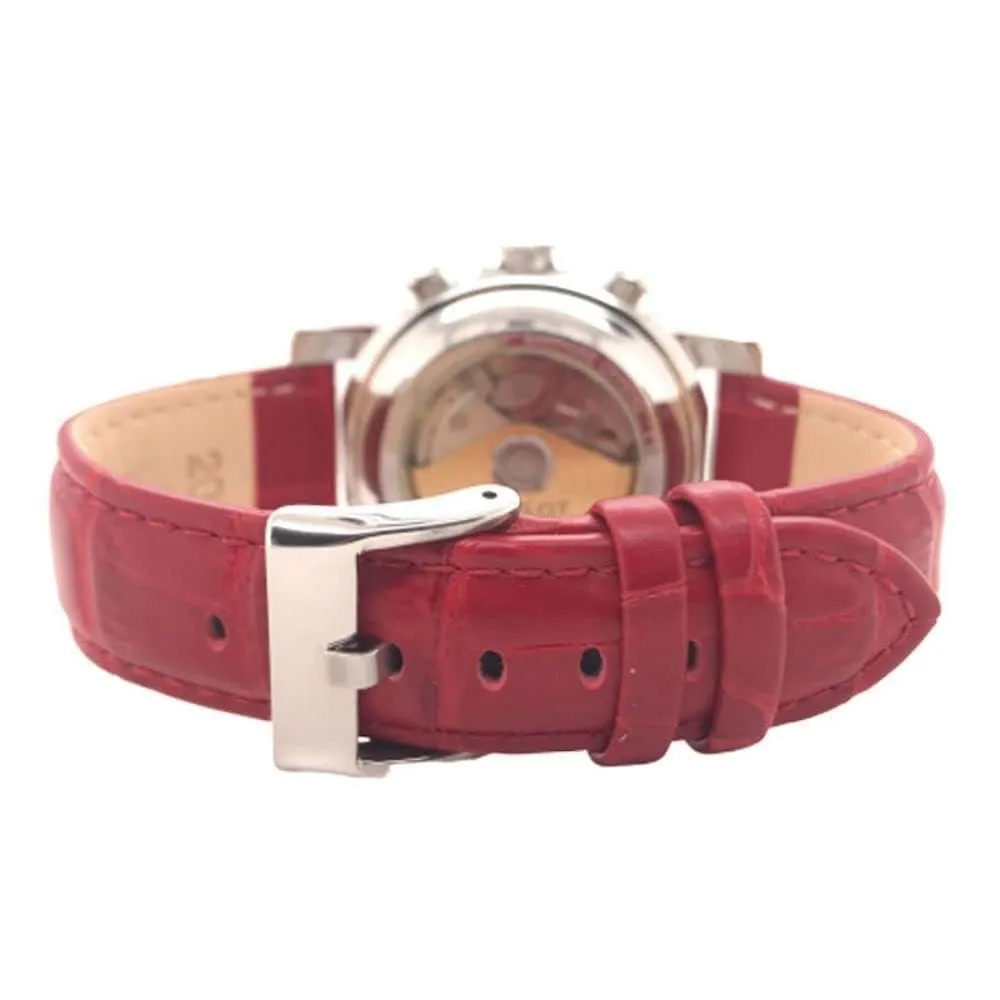 Diloy Cinturino Orologio in Pelle Stampa Alligatore 368 Bordeaux 20mm - immagine 4