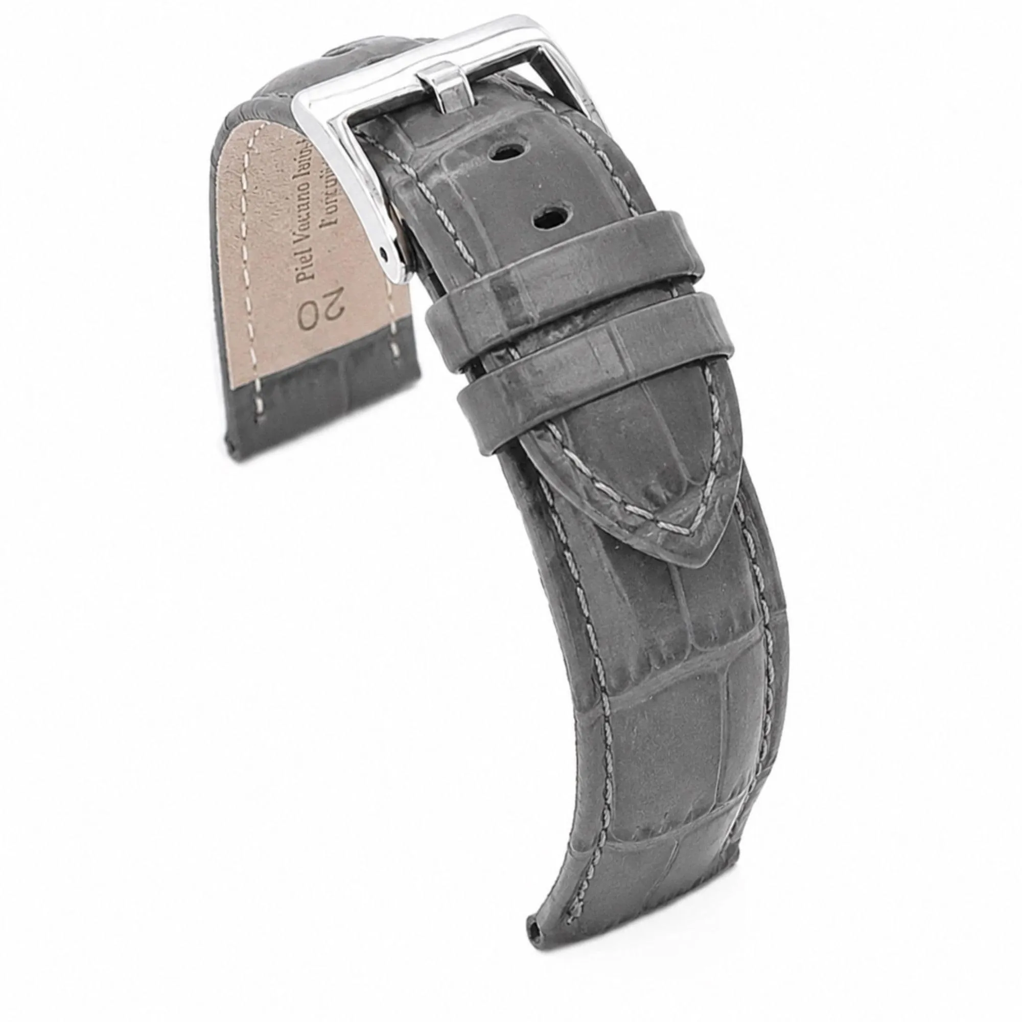 Diloy Cinturino Orologio Pelle Stampa Alligatore 368 Grigio 14mm - immagine 1
