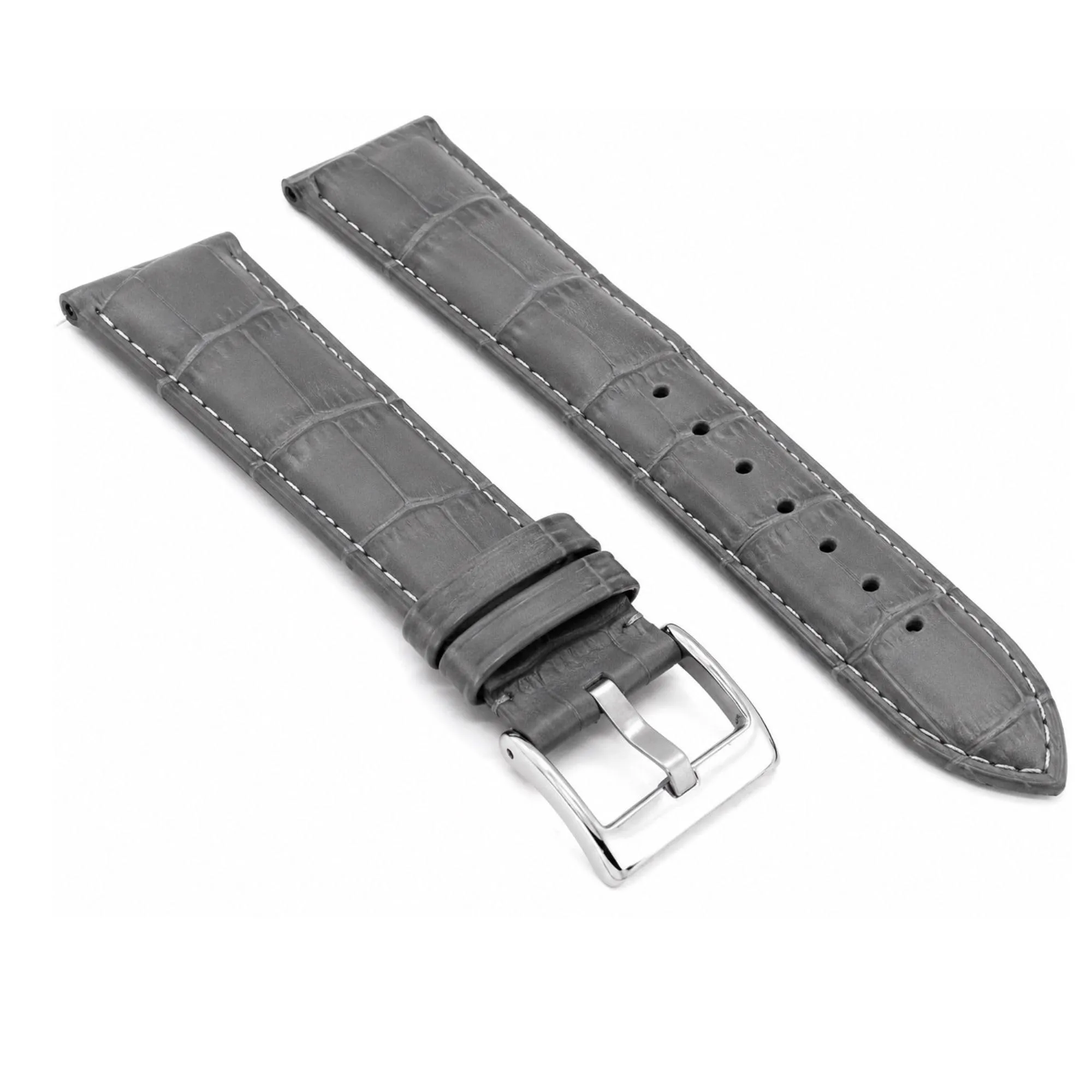 Diloy Cinturino Orologio Pelle Stampa Alligatore 368 Grigio 14mm - immagine 2