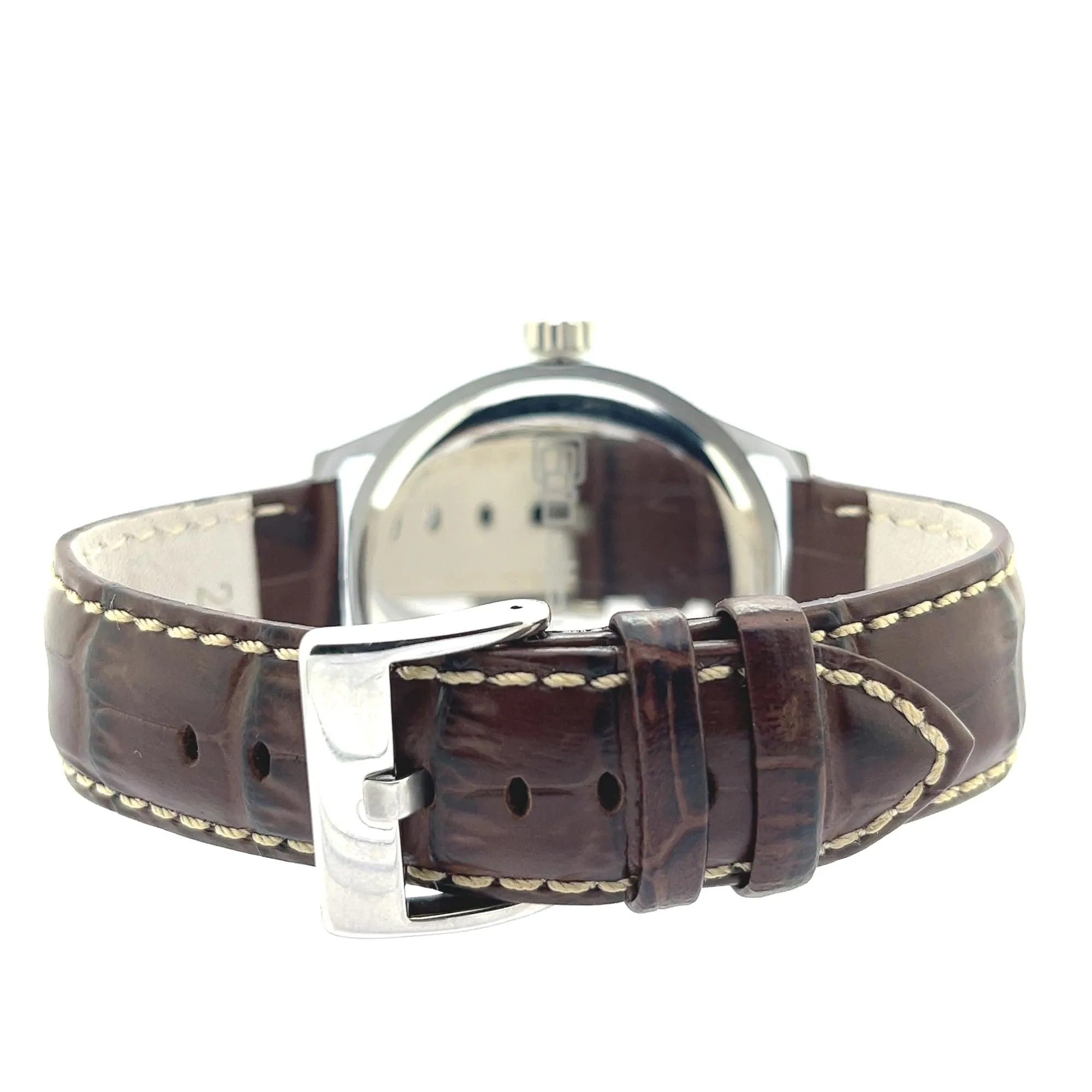diloy Cinturino Orologio Pelle Stampa Alligatore 368 Marron y Blanco 22mm - immagine 6
