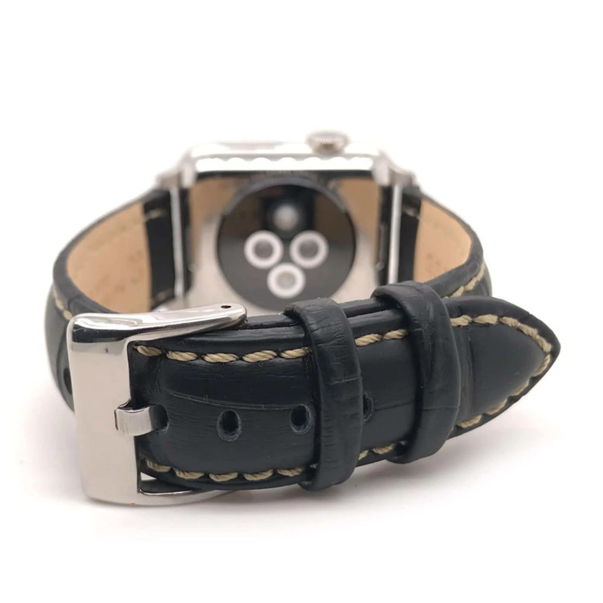 Diloy Cinturino Orologio in Pelle Stampa Alligatore 368 Bianco e Nero 22mm - immagine 6