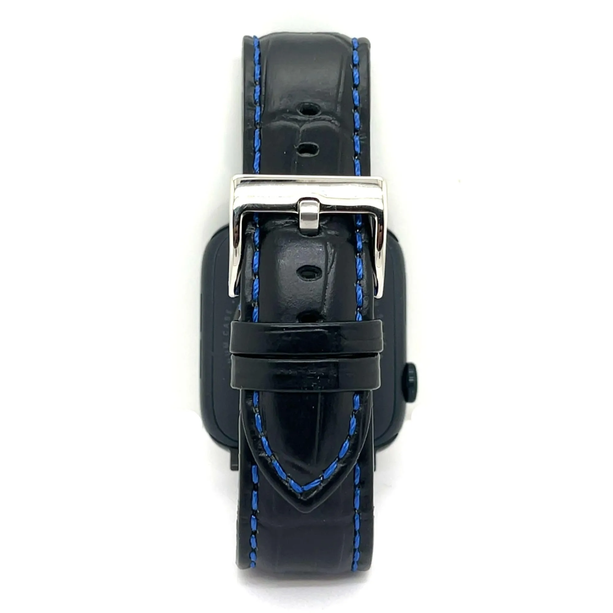 diloy Cinturino orologio pelle stampa alligatore 368 Nero E Blu 18mm - immagine 3