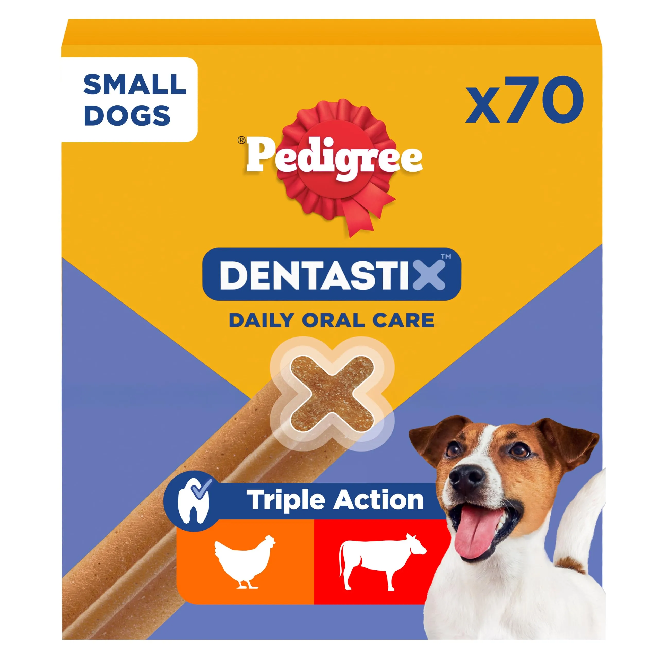 Pedigree Dentastix Snack Igiene Orale per Cani di Taglia Piccola 5-10 kg, 70 Bastoncini - immagine 1