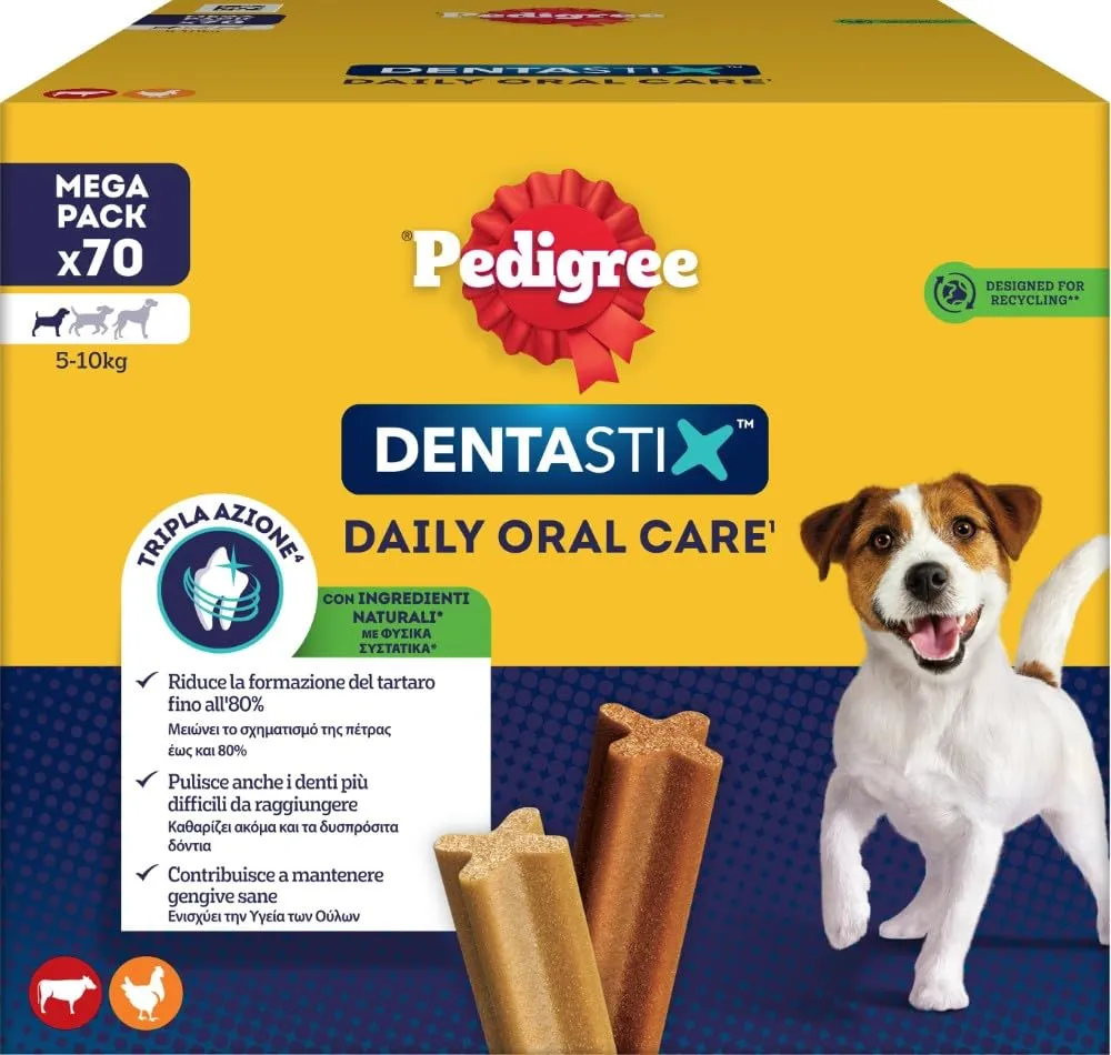 Pedigree Dentastix Snack Igiene Orale per Cani di Taglia Piccola 5-10 kg, 70 Bastoncini - immagine 2
