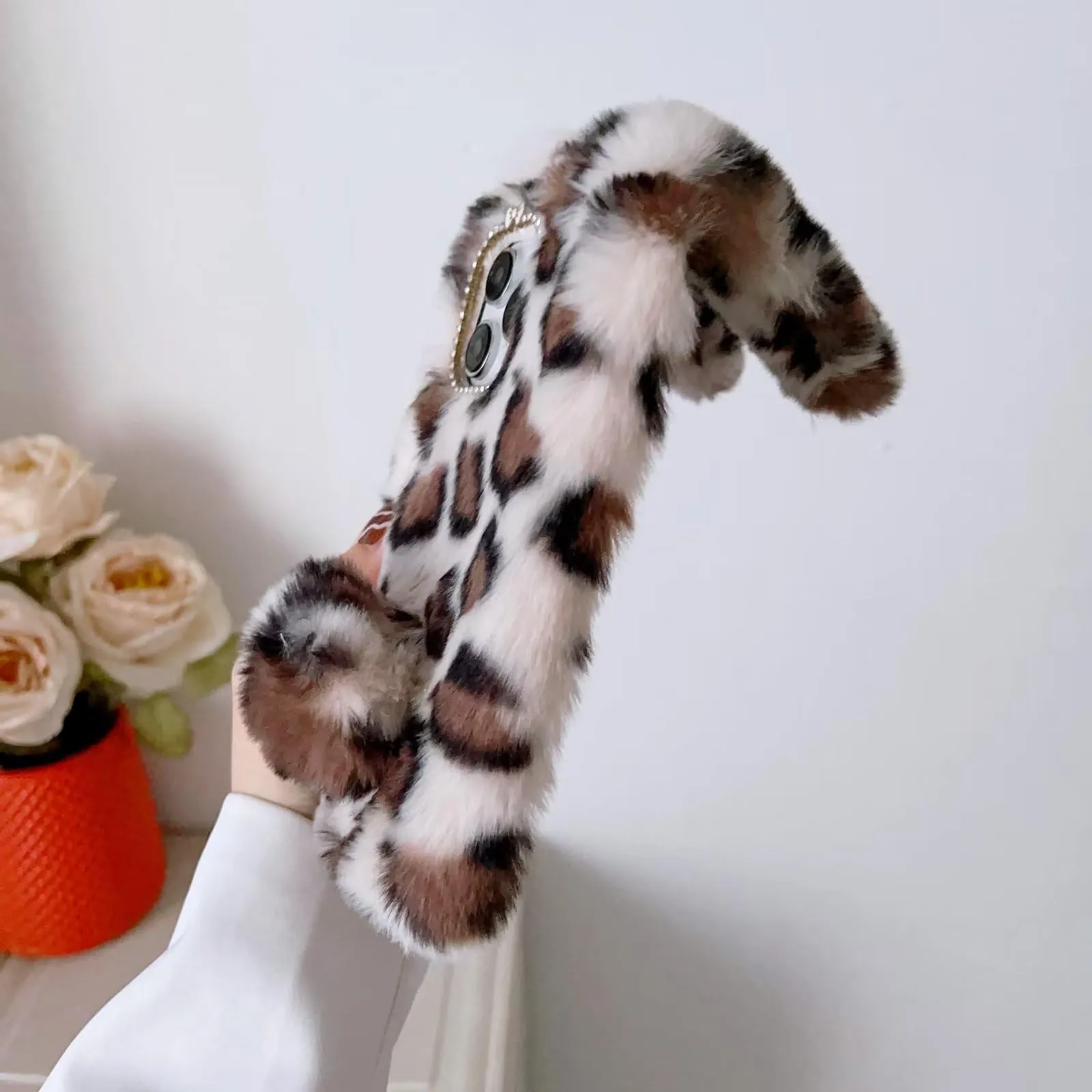 Tivenfezk Nadoli Bunny Case for Xiaomi Redmi Note 9, Faux Fur Soft Cover - immagine 3