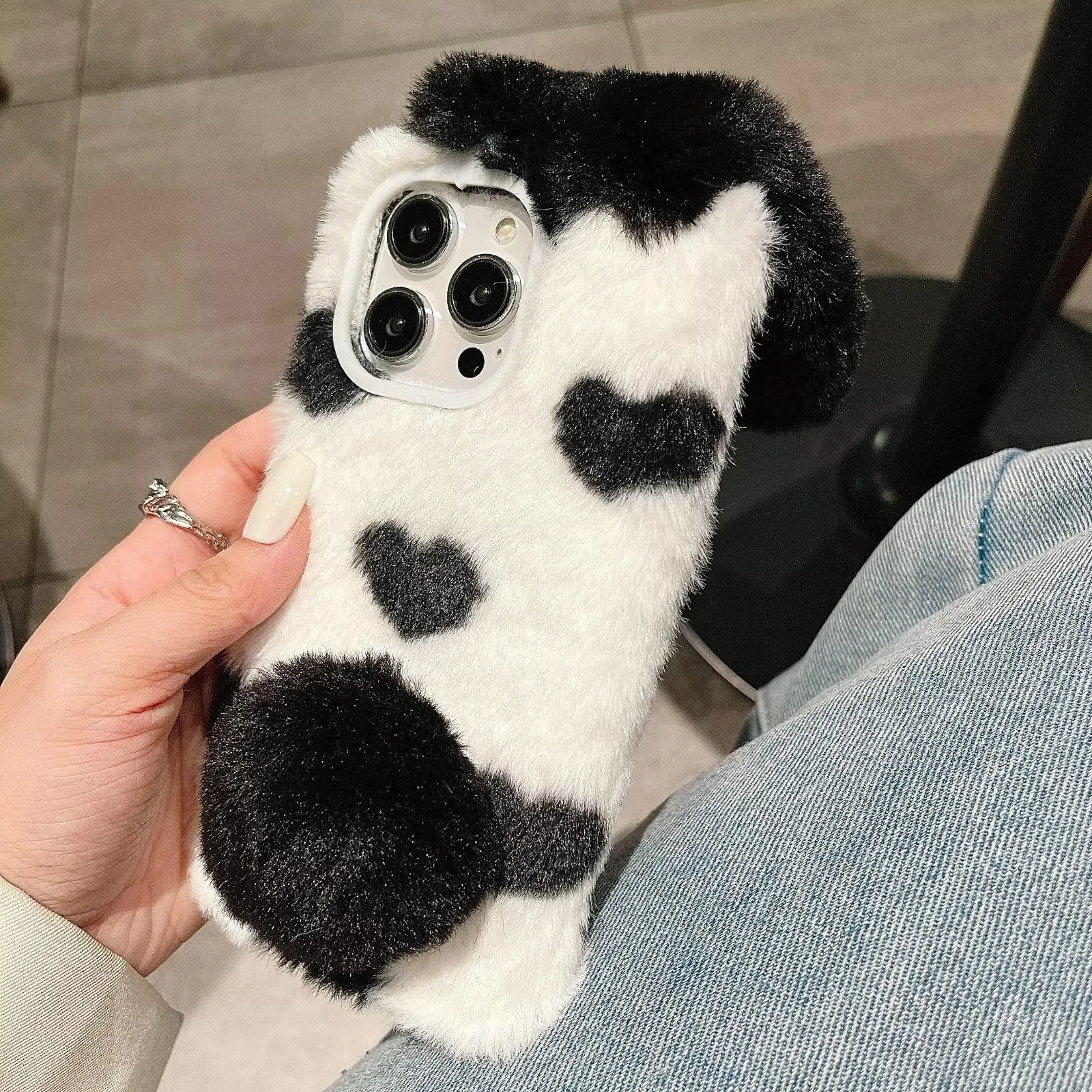 Tivenfezk Nadoli Bunny Case for Xiaomi Redmi Note 9S Faux Fur Soft Cover - immagine 2
