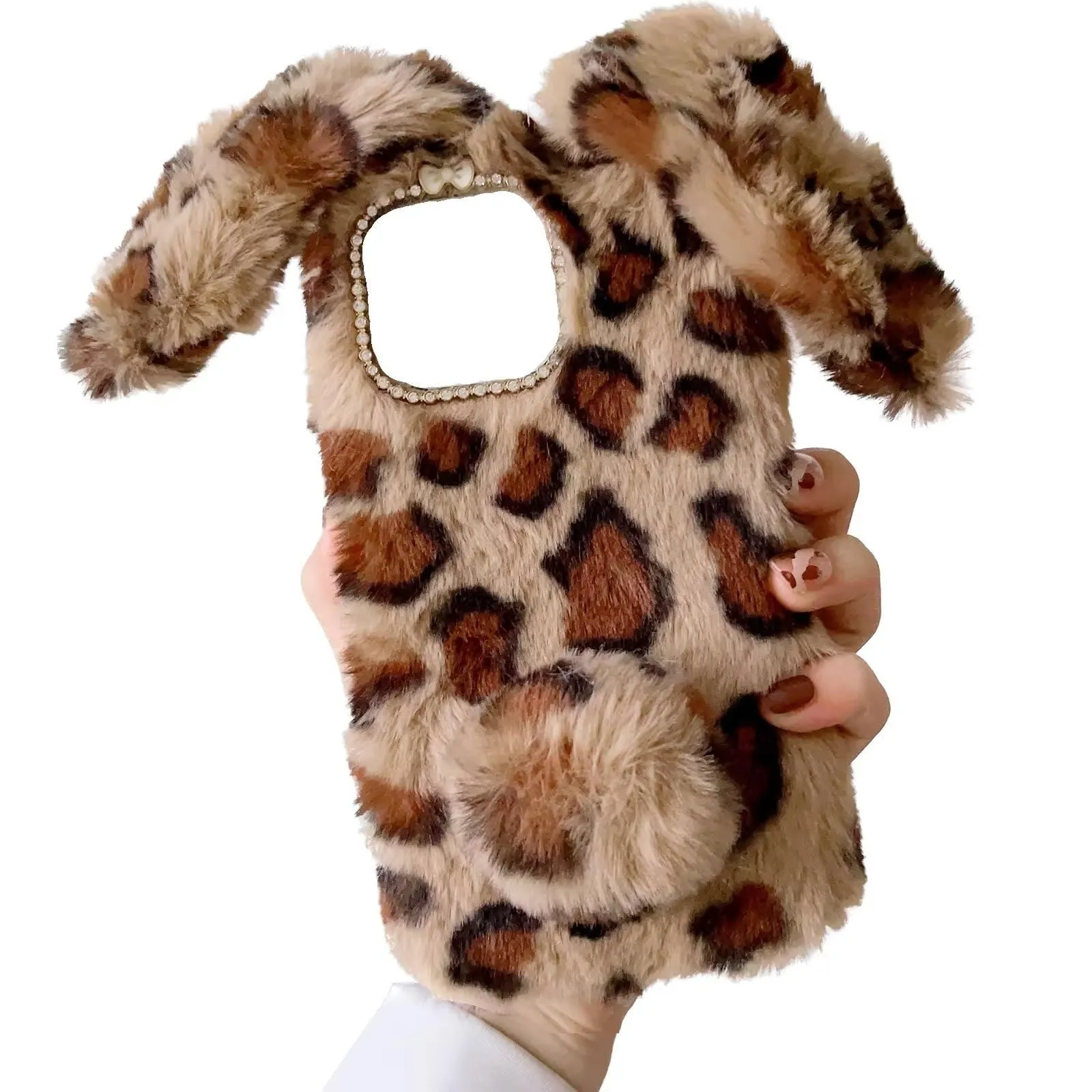 Tivenfezk Nadoli Bunny Case for Xiaomi Redmi Note 10 4G, Faux Fur Soft Cover - immagine 1