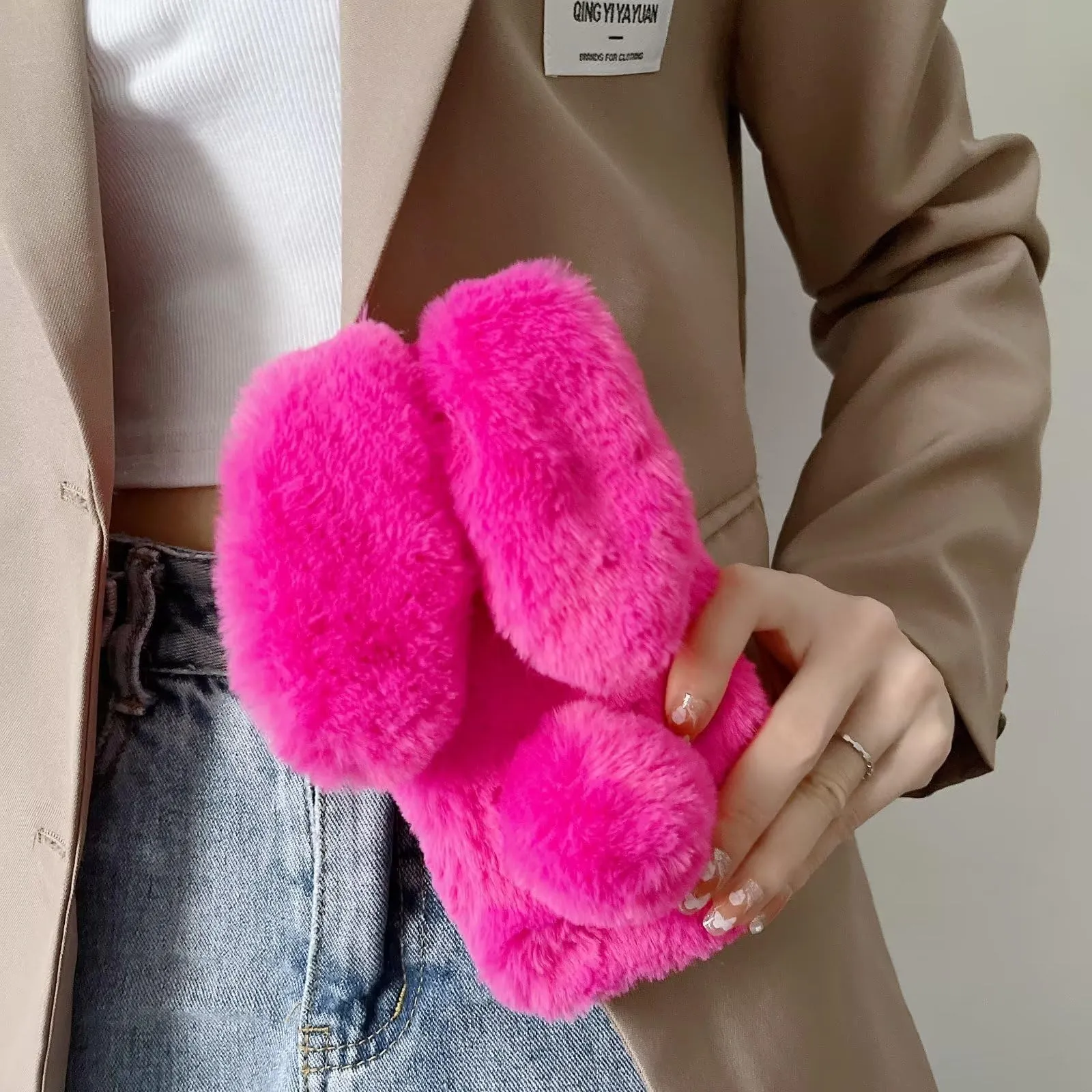Tivenfezk Nadoli Bunny Case for Xiaomi Redmi Note 10S, Faux Fur Soft Cover - immagine 2