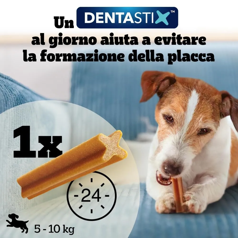 Pedigree Dentastix Snack per Igiene Orale, Cane Piccolo 5-10 kg, 110 g, 105 Pezzi (15 Confezioni da 7) - immagine 5