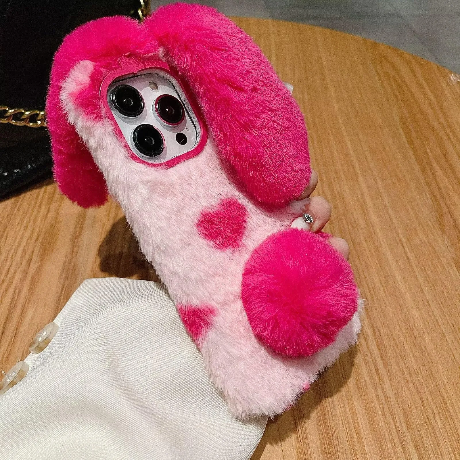Tivenfezk Nadoli Bunny Case for Xiaomi Redmi Note 10S, Faux Fur Soft Cover - immagine 3