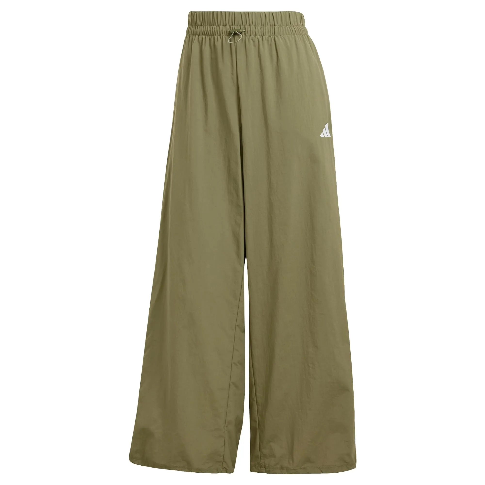 adidas Donna Essentials 3-Stripes Lifestyle Woven Parachute Pants, Olive Strata/White, L - immagine 1