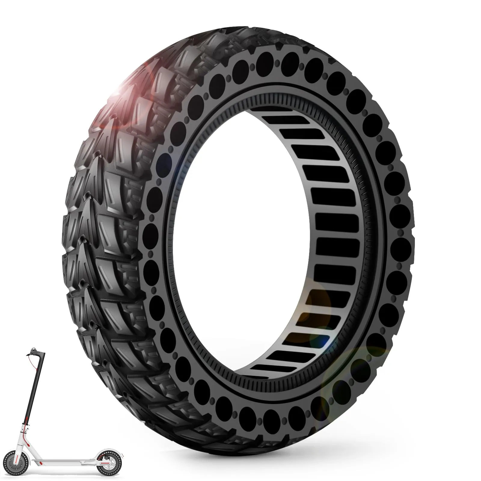 BANGTING Pneumatico Pieno per Monopattino Elettrico 10x2.50-6.5 (60/70-6.5) per Segway Ninebot Max G2/G30/G30D/G30E/G30LP, Nero - immagine 1