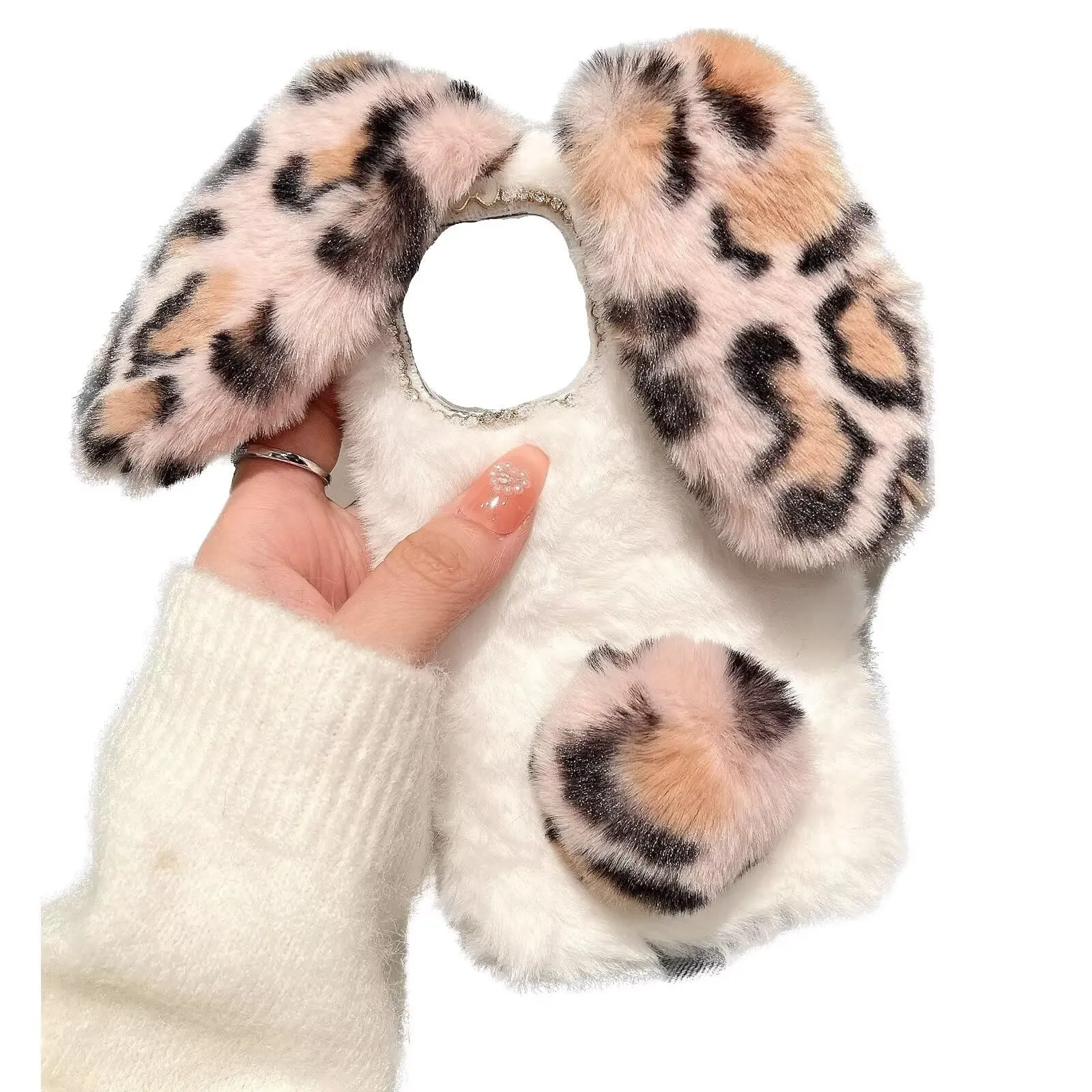 Tivenfezk Nadoli Bunny Faux Fur Case for Xiaomi Redmi Note 13 5G - immagine 1