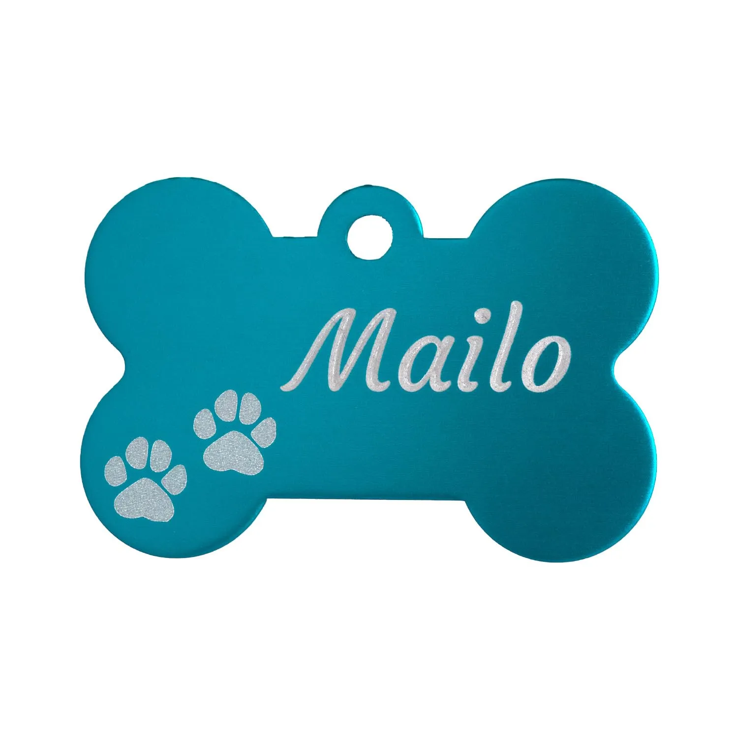 Unikat Branding Medaglietta Cane Personalizzata a forma di osso, Alluminio, Azzurro, 38mm - immagine 1