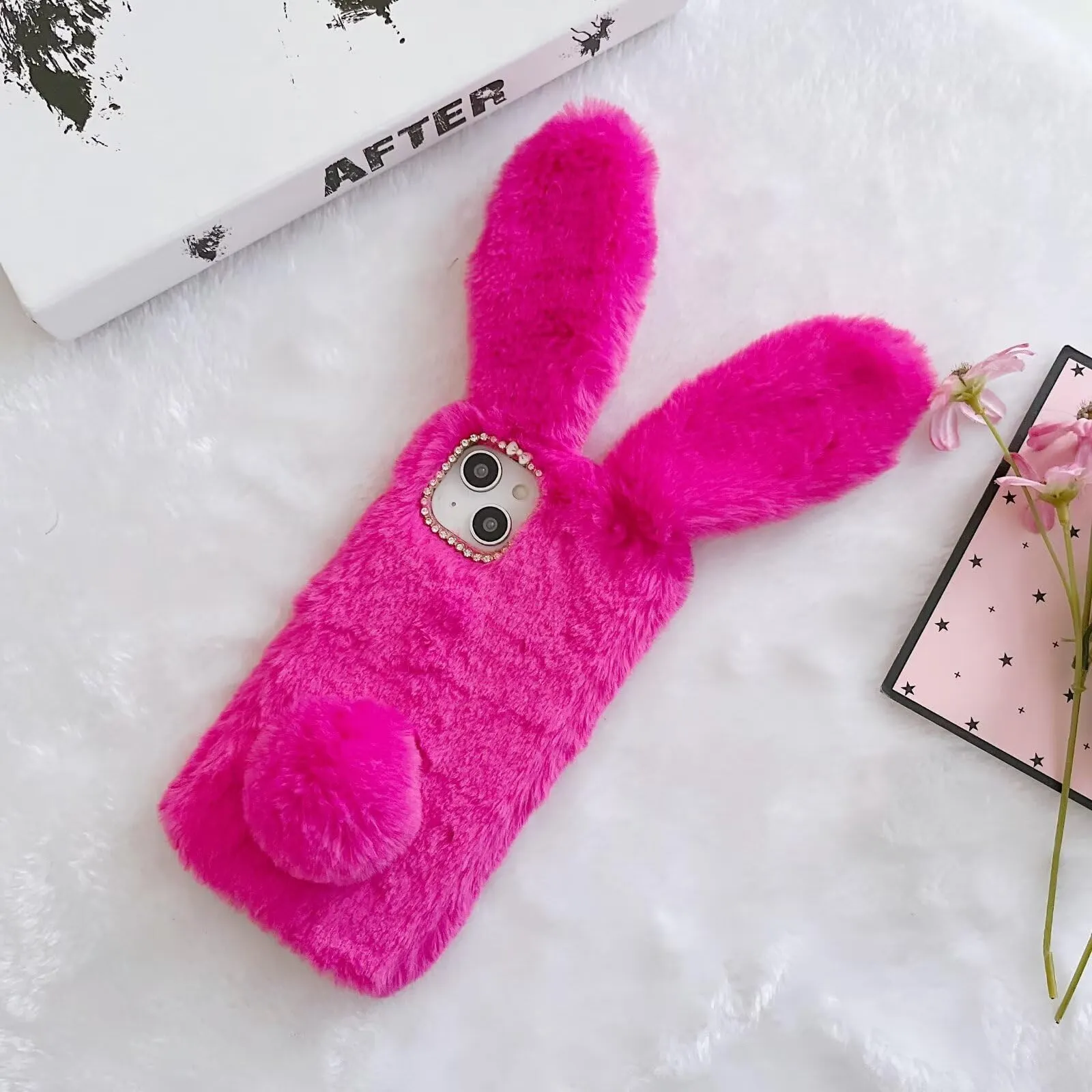 Tivenfezk Nadoli Bunny Faux Fur Case for Xiaomi Redmi Note 13 Pro 5G - immagine 3