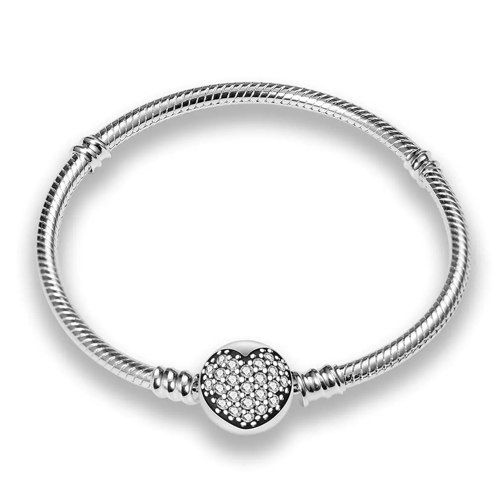 KUNSIR Bracciale Snake in Argento Sterling 925 per Ciondolo, Compatibile con Pandora, 19cm - immagine 1