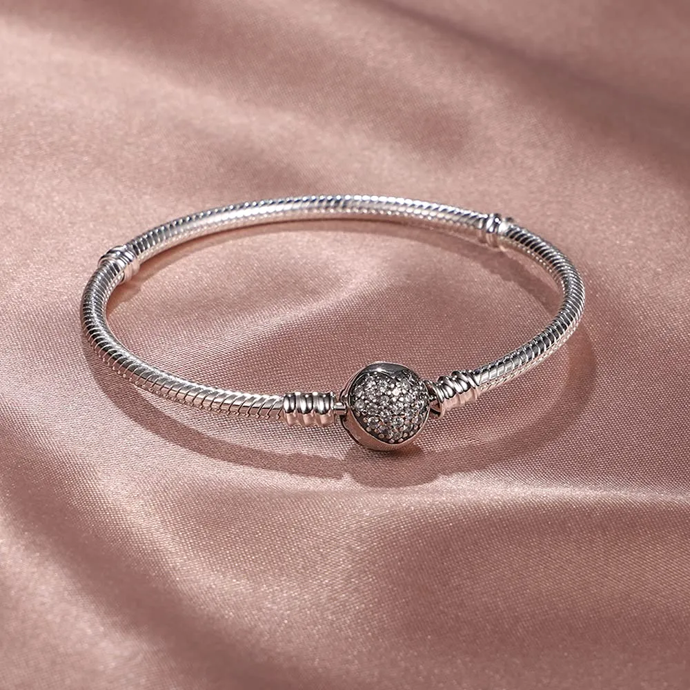 KUNSIR Bracciale Snake in Argento Sterling 925 per Ciondolo, Compatibile con Pandora, 19cm - immagine 2