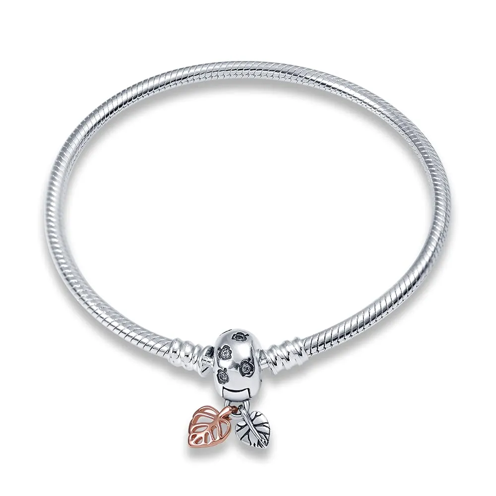 KUNSIR Bracciale Snake in Argento Sterling 925 per Ciondoli, Compatibile con Pandora, 18cm - immagine 1