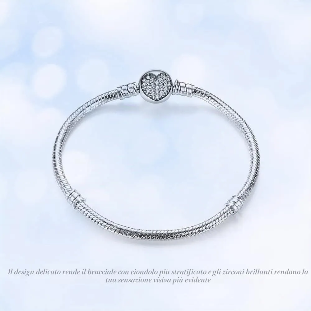 KUNSIR Moments Bracciale Donna in Argento Sterling 925 Snake, Compatibile con Pandora, 20cm - immagine 3