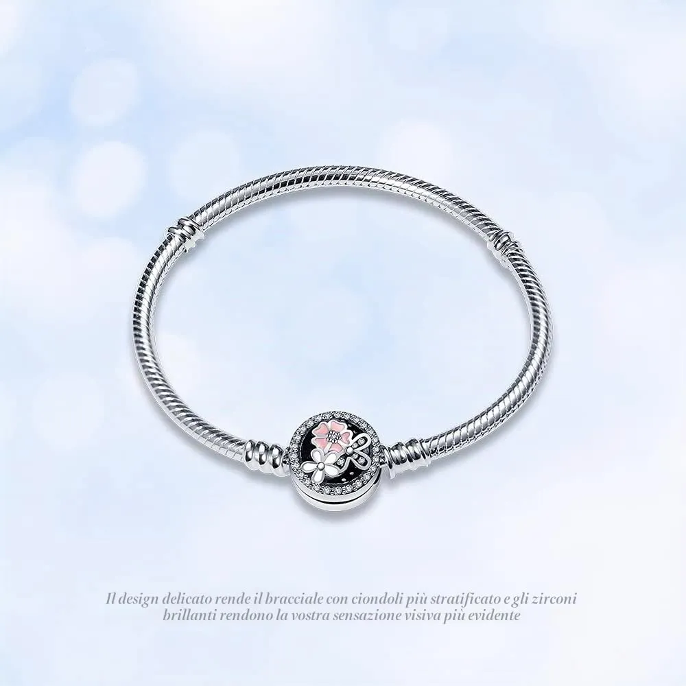 KUNSIR Moments Bracciale Donna in Argento Sterling 925 Snake, Compatibile con Pandora, 20cm - immagine 2