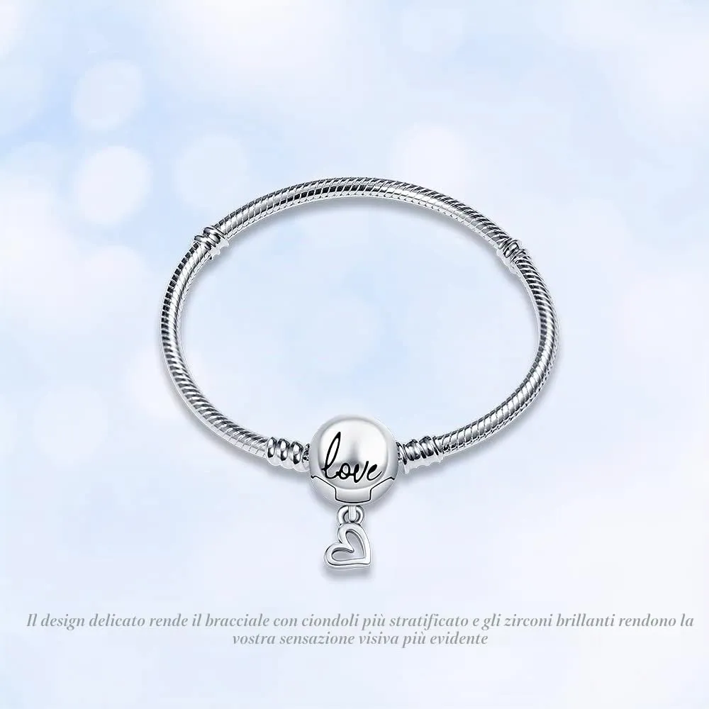 KUNSIR Bracciale Snake in Argento Sterling 925 per Ciondoli Compatibile con Pandora, 17cm - immagine 2