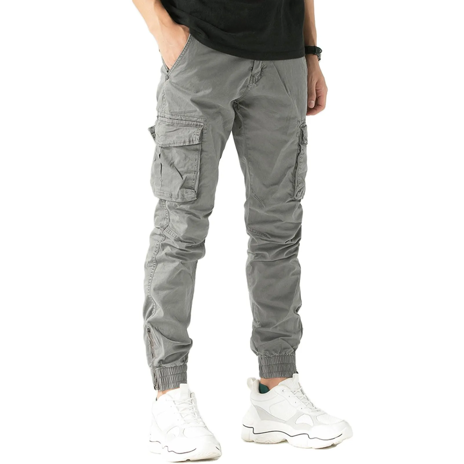 Toocool Pantaloni Cargo Militari Uomo in Cotone G6538, Grigio Estivo, Taglia 44 - immagine 1